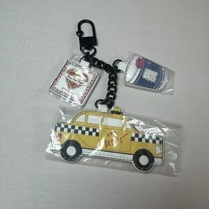 Betsey Johnson Fresh Hot Pizza, XOX Betsey Taxi Cab, & Cup O' Betsey Bag Charms